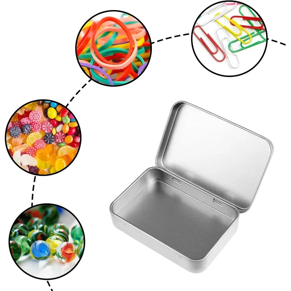 Lot de 6 mini boîtes métalliques à charnière avec couvercle - Rangement portable pour bonbons et loisirs créatifs