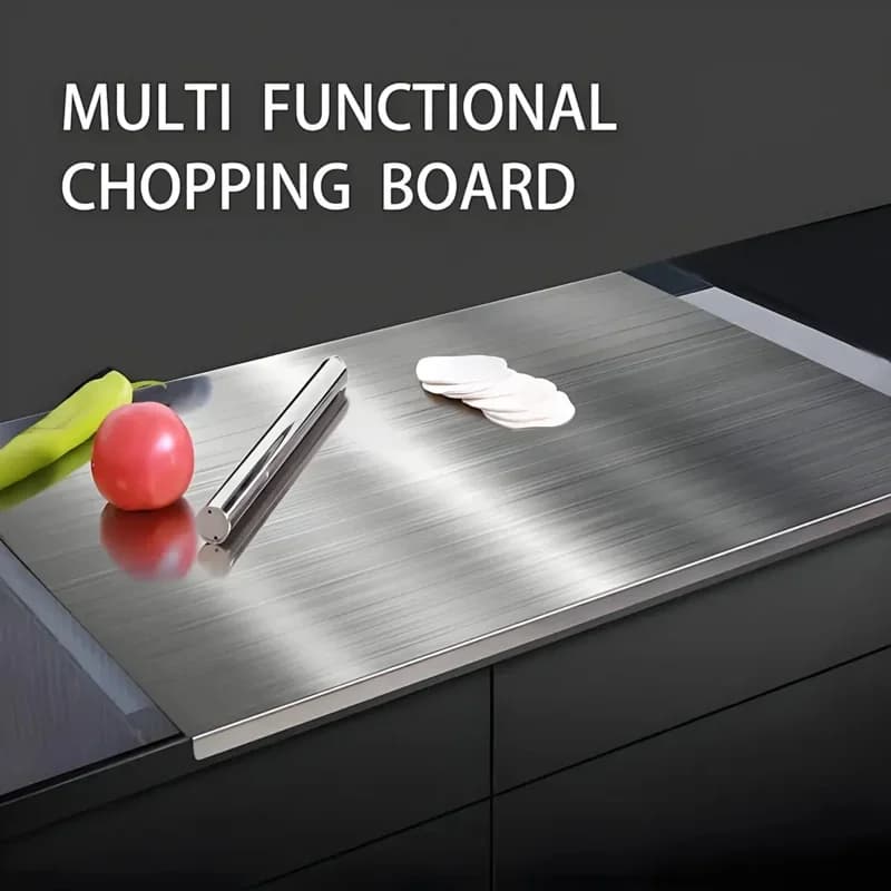 Grande planche à découper pliable en acier inoxydable pour cuisine et barbecue