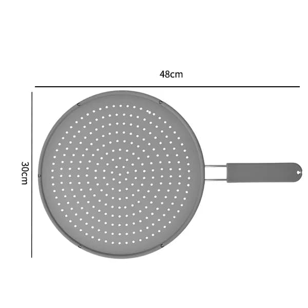 Écran anti-projections en silicone avec poignée, couvercle anti-éclaboussures d'huile et égouttoir résistant à la chaleur pour poêle