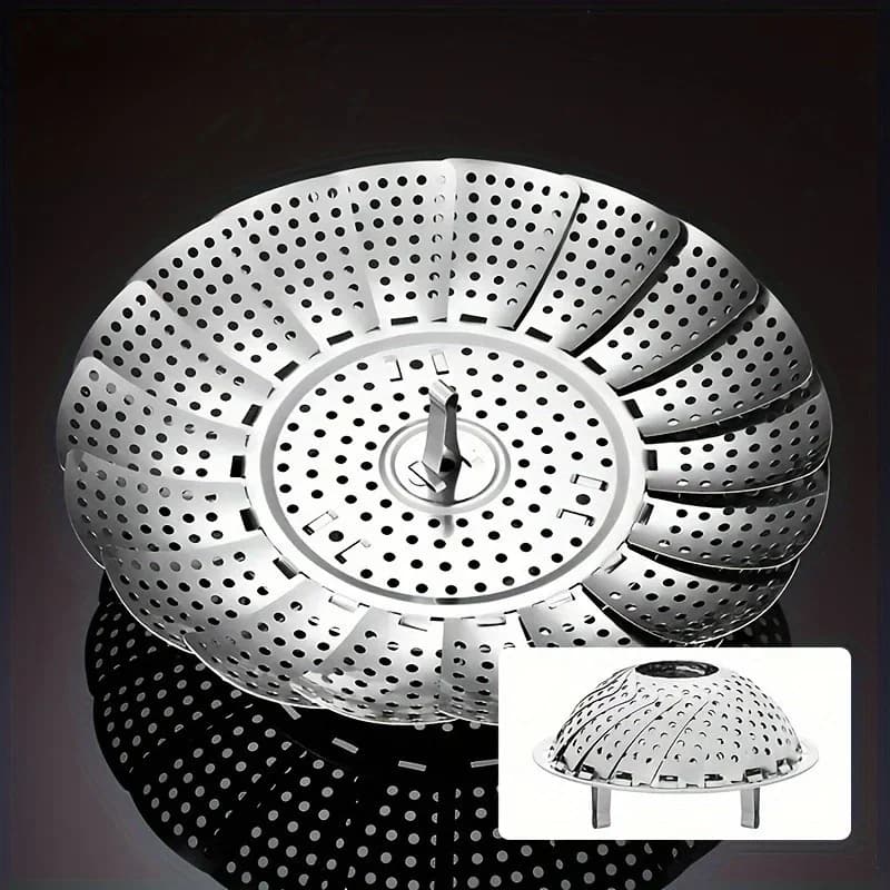 Panier vapeur pliable en acier inoxydable 6-10,5" pour casseroles