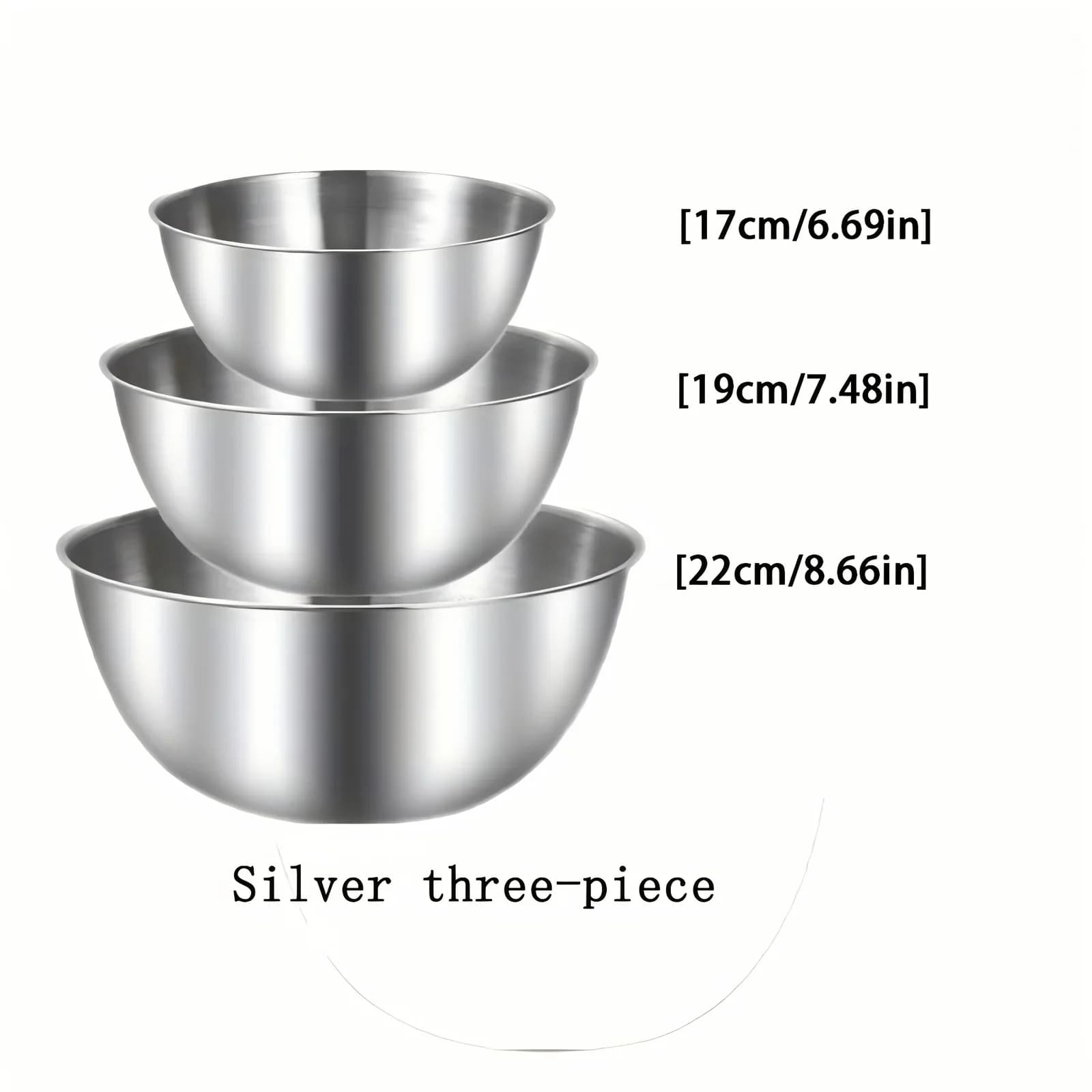 Lot de 3 bols mélangeurs en acier inoxydable - Saladiers et culs-de-poule