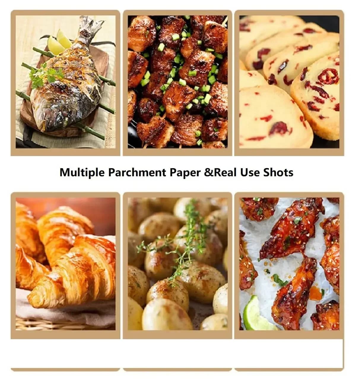 Feuilles de papier cuisson prédécoupées antiadhésives pour four, grill et Air Fryer