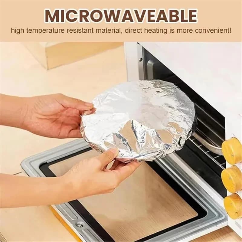 Couvre-bols réutilisables en feuille d'aluminium 10-60 pièces, isothermes pour pique-nique et four