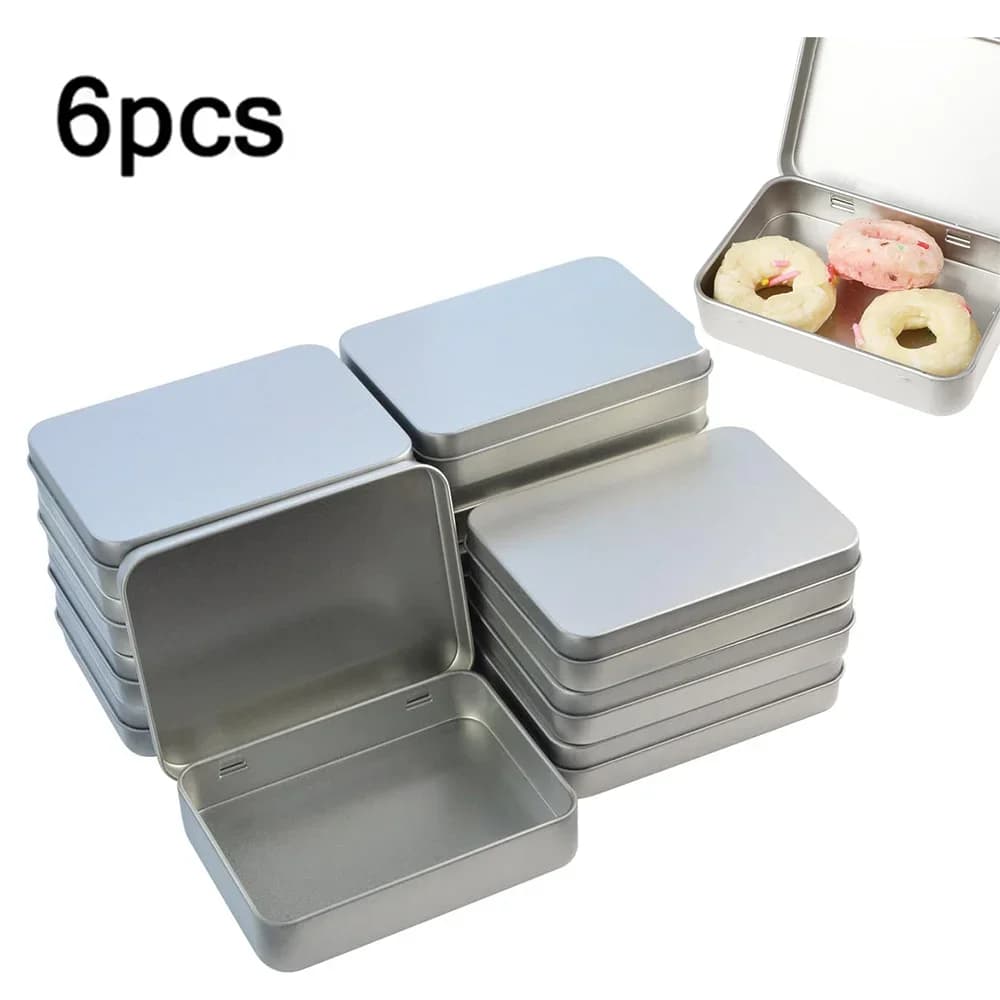 Lot de 6 mini boîtes métalliques à charnière avec couvercle - Rangement portable pour bonbons et loisirs créatifs