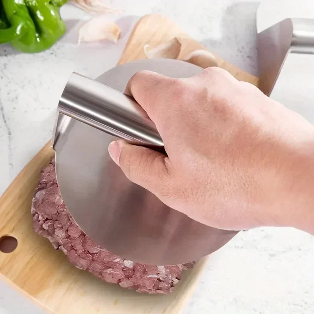Presse à smash burger en acier inoxydable | Presse à steak haché robuste et antiadhésive pour barbecue et grillades