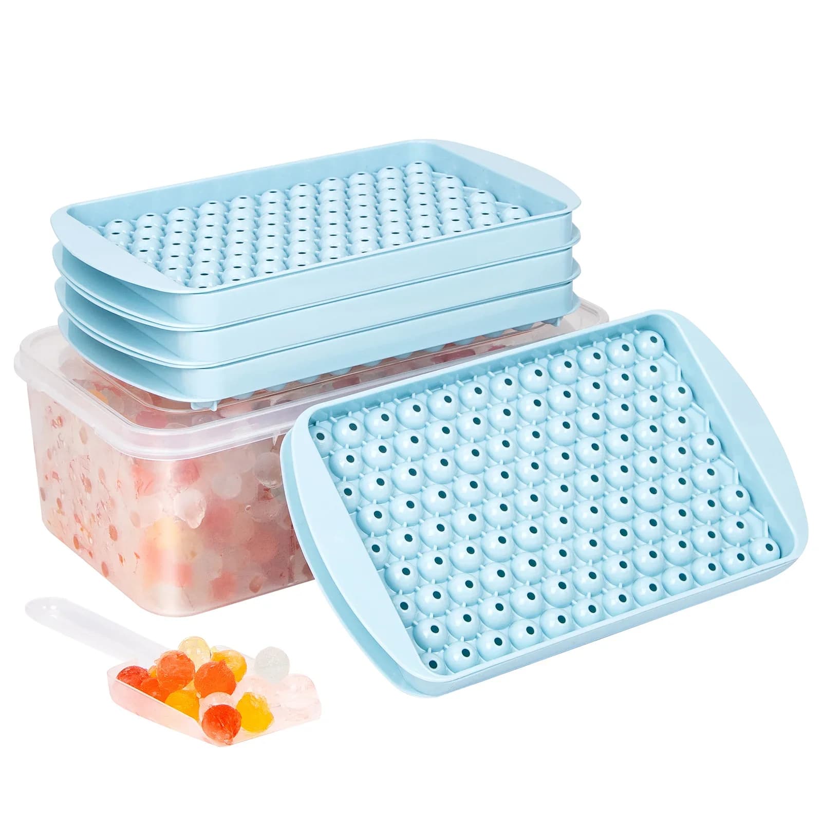 Bac à Glaçons Rond 104 Alvéoles - Moule Mini Billes de Glace pour Cocktails, Whisky et Café