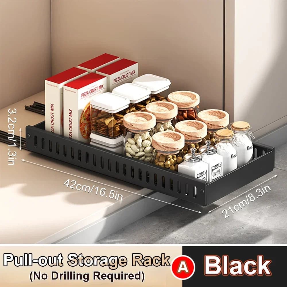 Rangement de cuisine coulissant multifonction pour couvercles, épices et plats