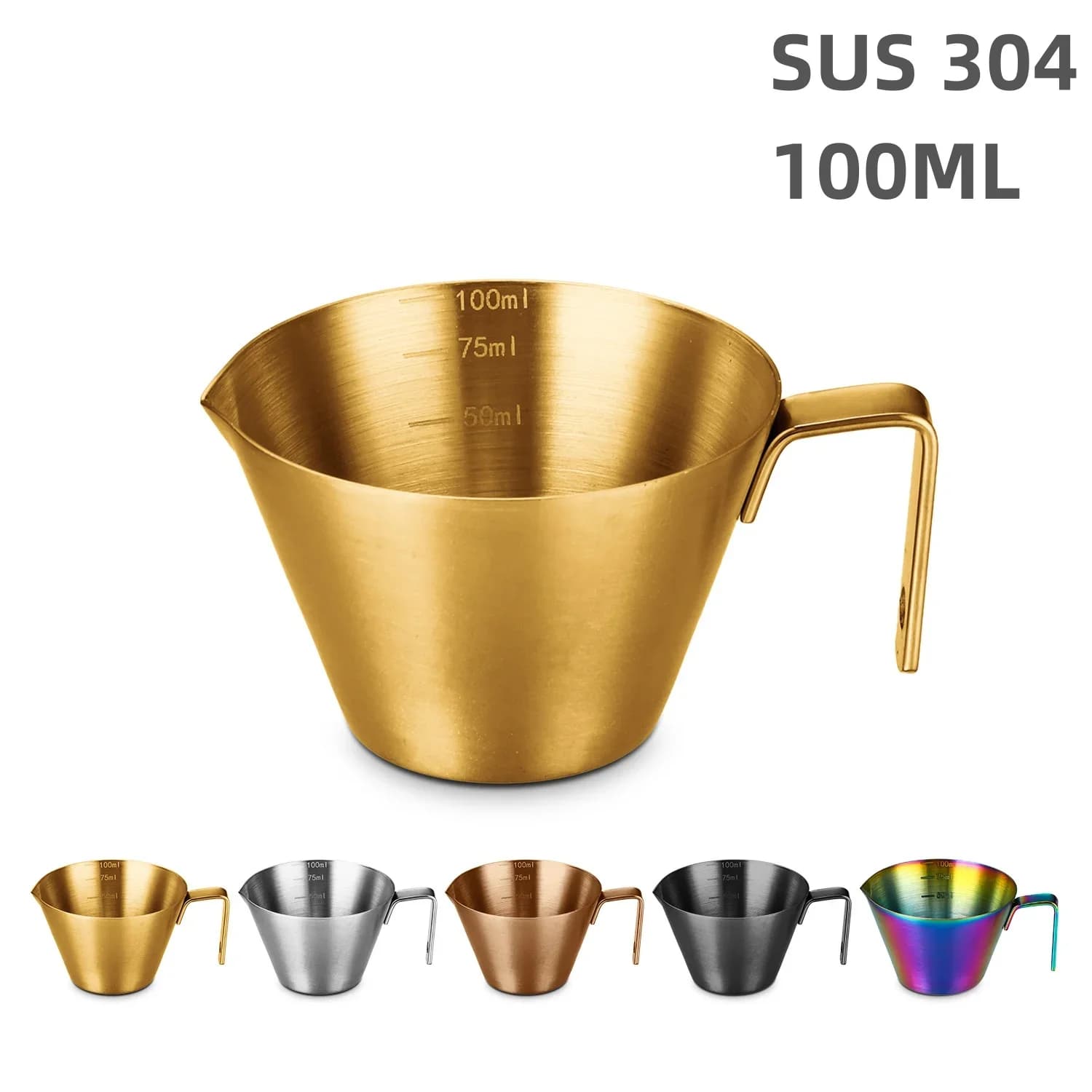 Tasse doseuse pour expresso en acier inoxydable 304 avec graduation