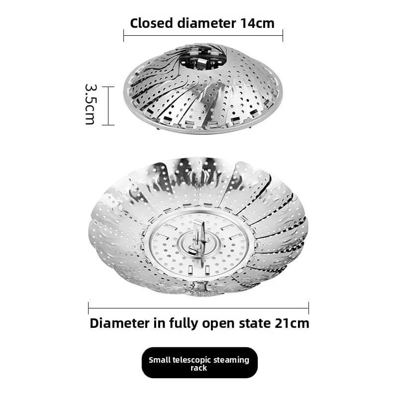 Panier vapeur pliable en acier inoxydable 6-10,5" pour casseroles