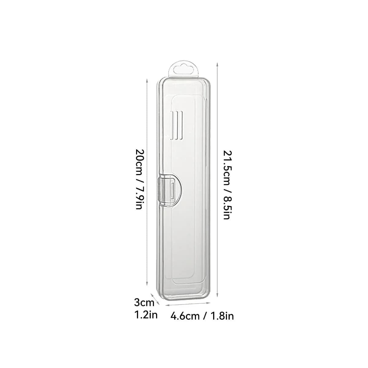 Boîte à couverts de voyage transparente avec couvercle à rabat anti-poussière