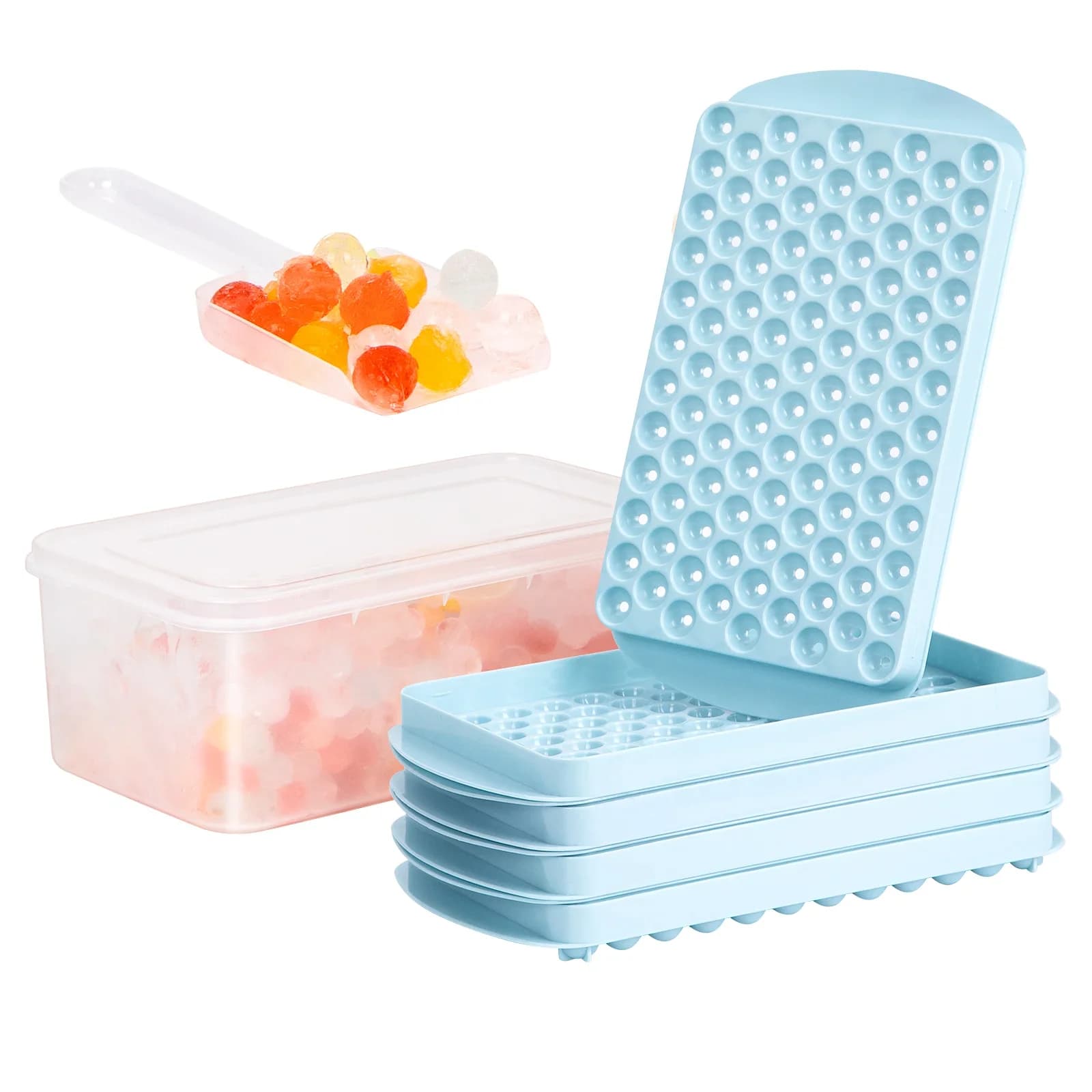 Bac à Glaçons Rond 104 Alvéoles - Moule Mini Billes de Glace pour Cocktails, Whisky et Café
