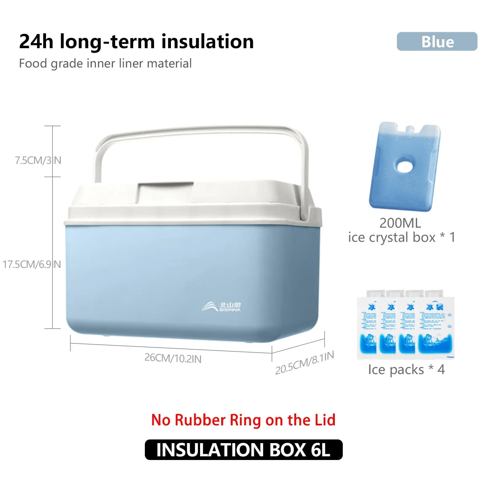 Glacière de camping portable BISINNA 6L/9L/15L pour pêche, pique-nique et extérieur
