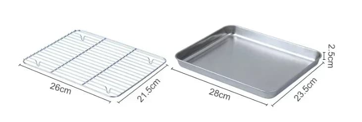Plaque de cuisson en acier inoxydable avec grille de refroidissement