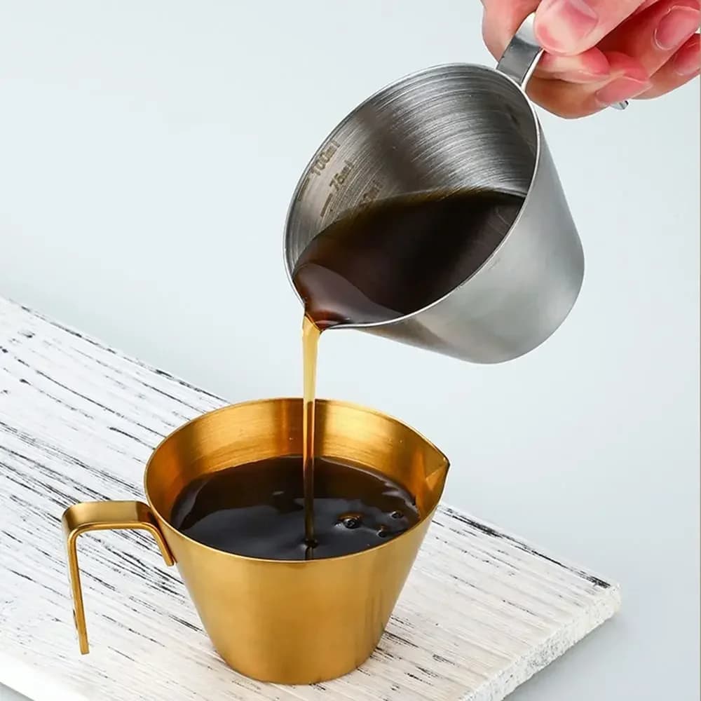 Tasse doseuse pour expresso en acier inoxydable 304 avec graduation