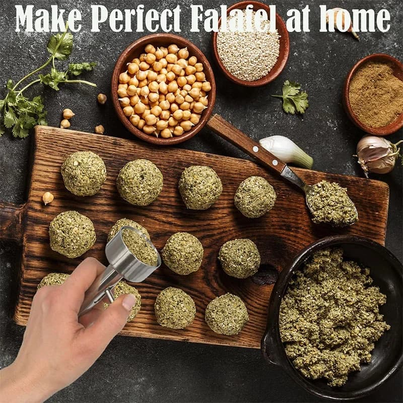 Moule et cuillère à falafels professionnelle en acier inoxydable