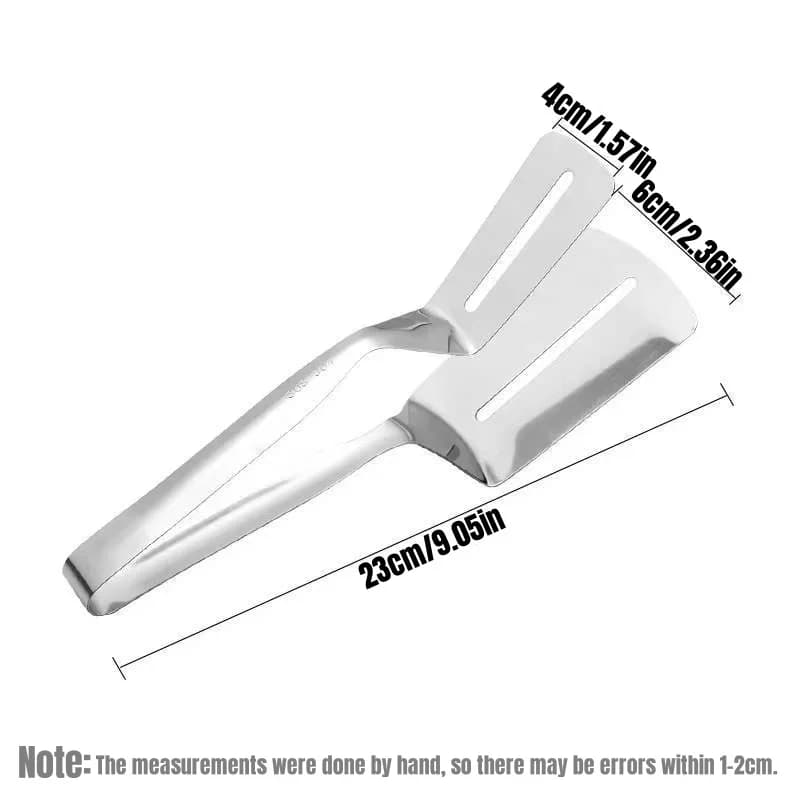 Pince spatule double face en acier inoxydable pour steak, poisson et pizza (1/2/4 pièces)