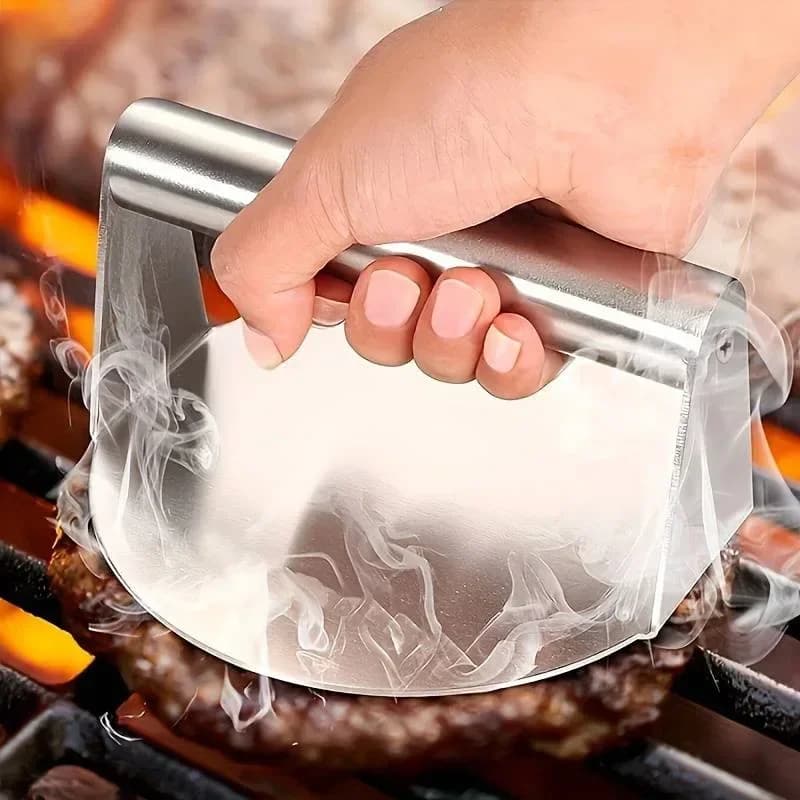 Presse à smash burger en acier inoxydable | Presse à steak haché robuste et antiadhésive pour barbecue et grillades