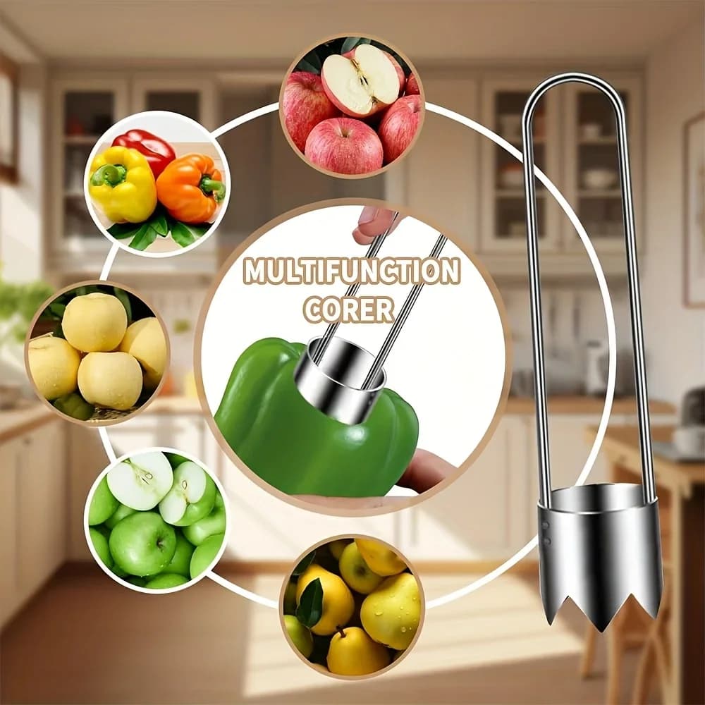 Vide-fruits et légumes en acier inoxydable 1/2/3 pièces - Pommes, poivrons, tomates