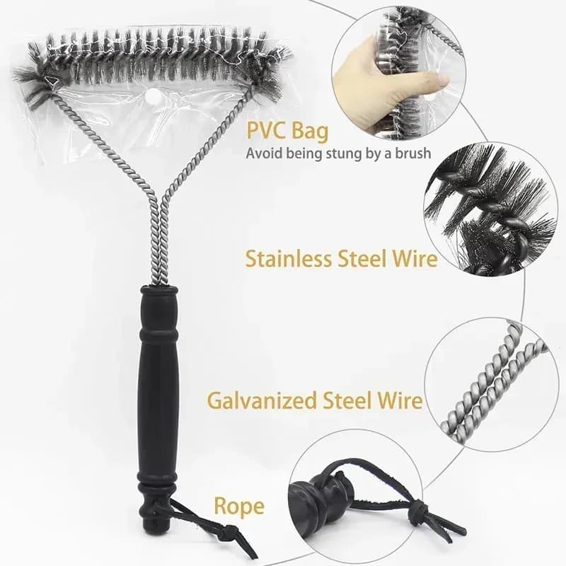 Brosse de Nettoyage pour Barbecue en Acier Inoxydable - Brosse Métallique Robuste