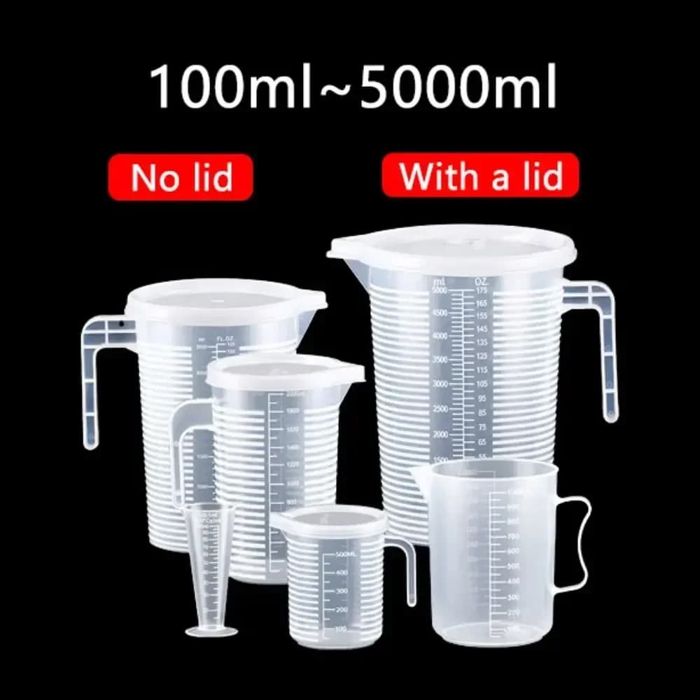 Verre Doseur Alimentaire Gradué 100-5000 ml - Pichet Doseur Plastique Résistant à la Chaleur