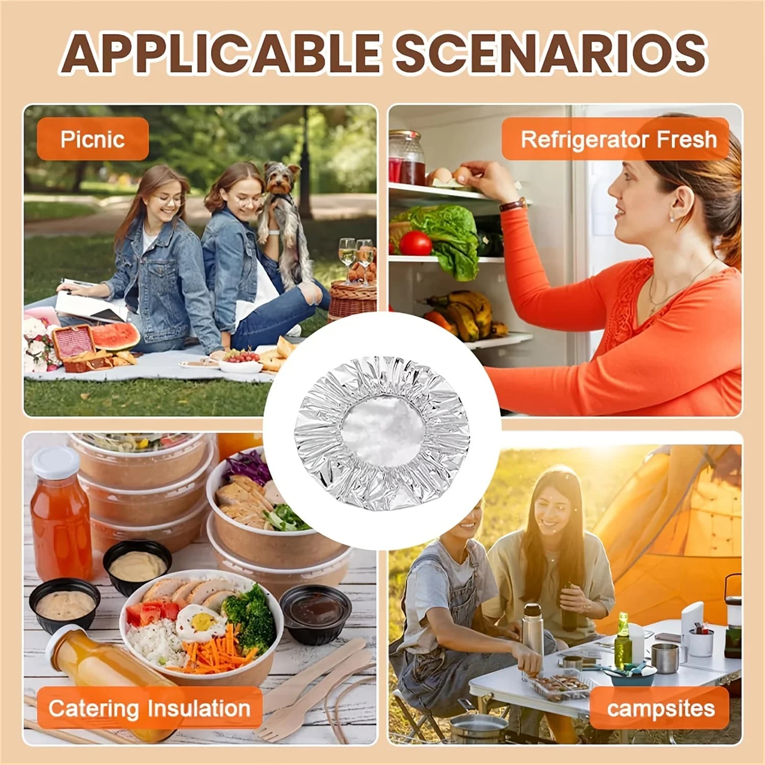 Couvercles isolants en aluminium pour plats et assiettes (10/100 pièces)