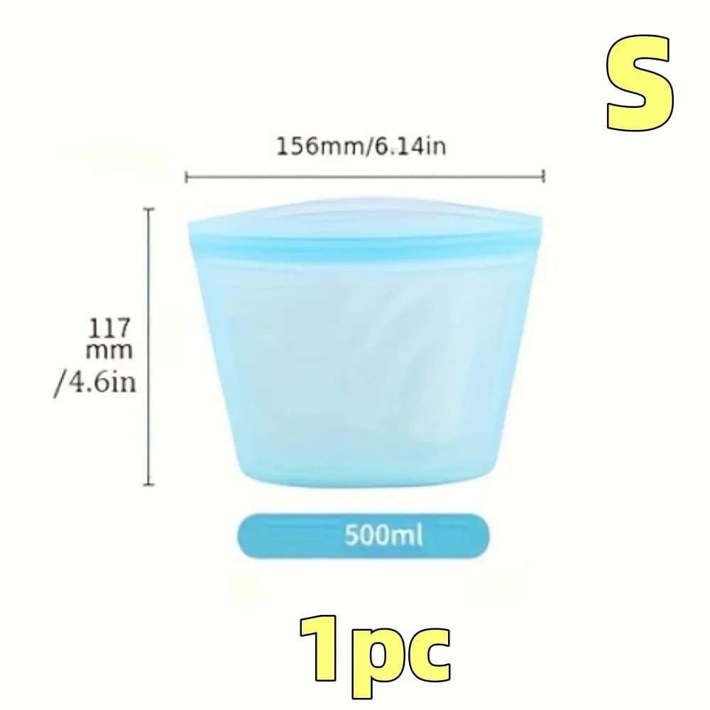 Sacs de conservation réutilisables en silicone | Sachets hermétiques étanches pour réfrigérateur (1/3 pièces)