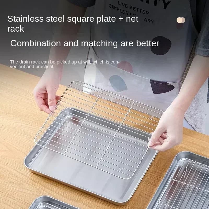 Plaque de cuisson en acier inoxydable avec grille de refroidissement