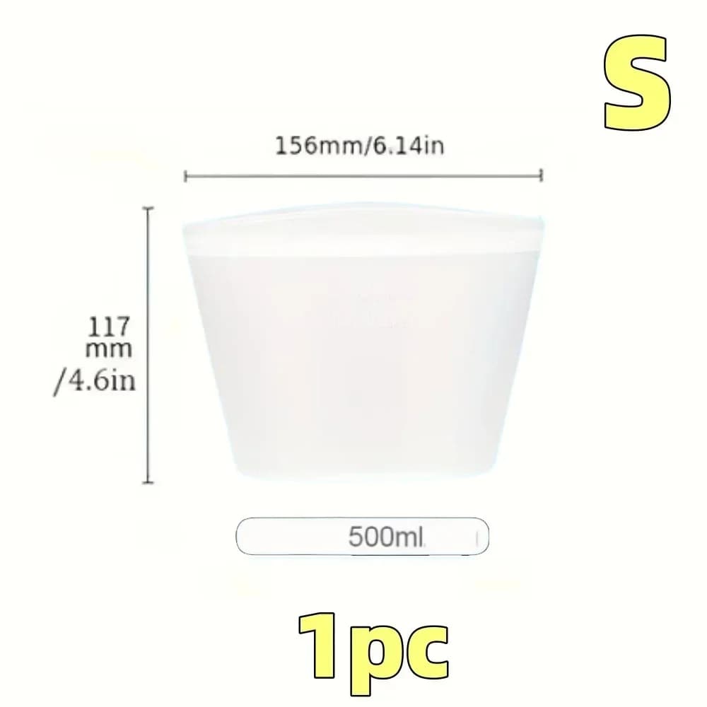 Sacs de conservation réutilisables en silicone | Sachets hermétiques étanches pour réfrigérateur (1/3 pièces)
