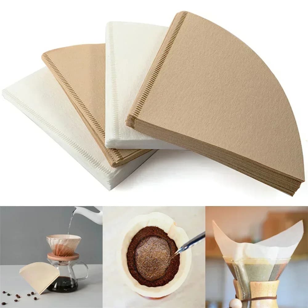 Filtres à café coniques V60 en papier non blanchi - Jetables pour cafetière filtre et pour-over (40/100 pièces)