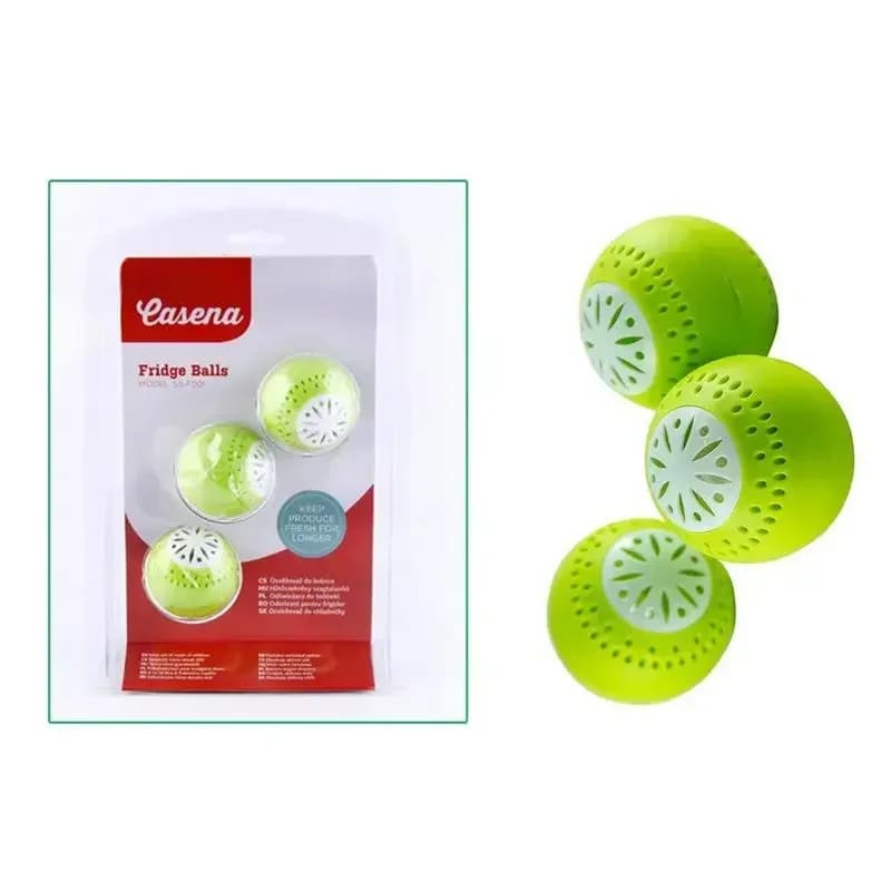 Lot de 3 boules désodorisantes au charbon actif pour réfrigérateur - Anti-odeurs pour cuisine