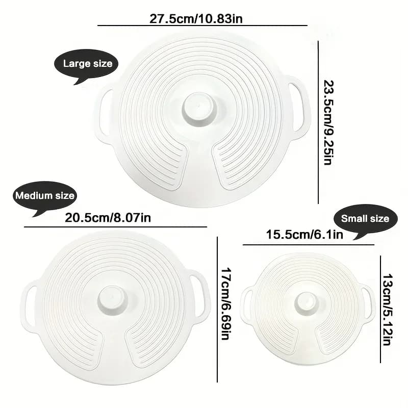 Lot de 3/6 couvercles en silicone à double poignée, anti-éclaboussures pour micro-ondes et casseroles