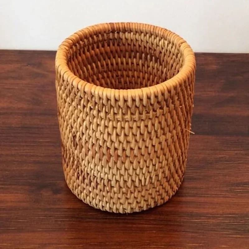 Organisateur de couverts en rotin - Panier de rangement de table
