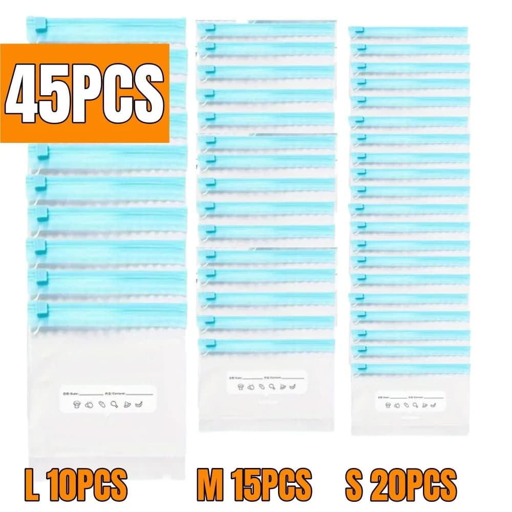 Sacs de conservation zippés pour aliments et congélation étanches - 10 à 90 pcs