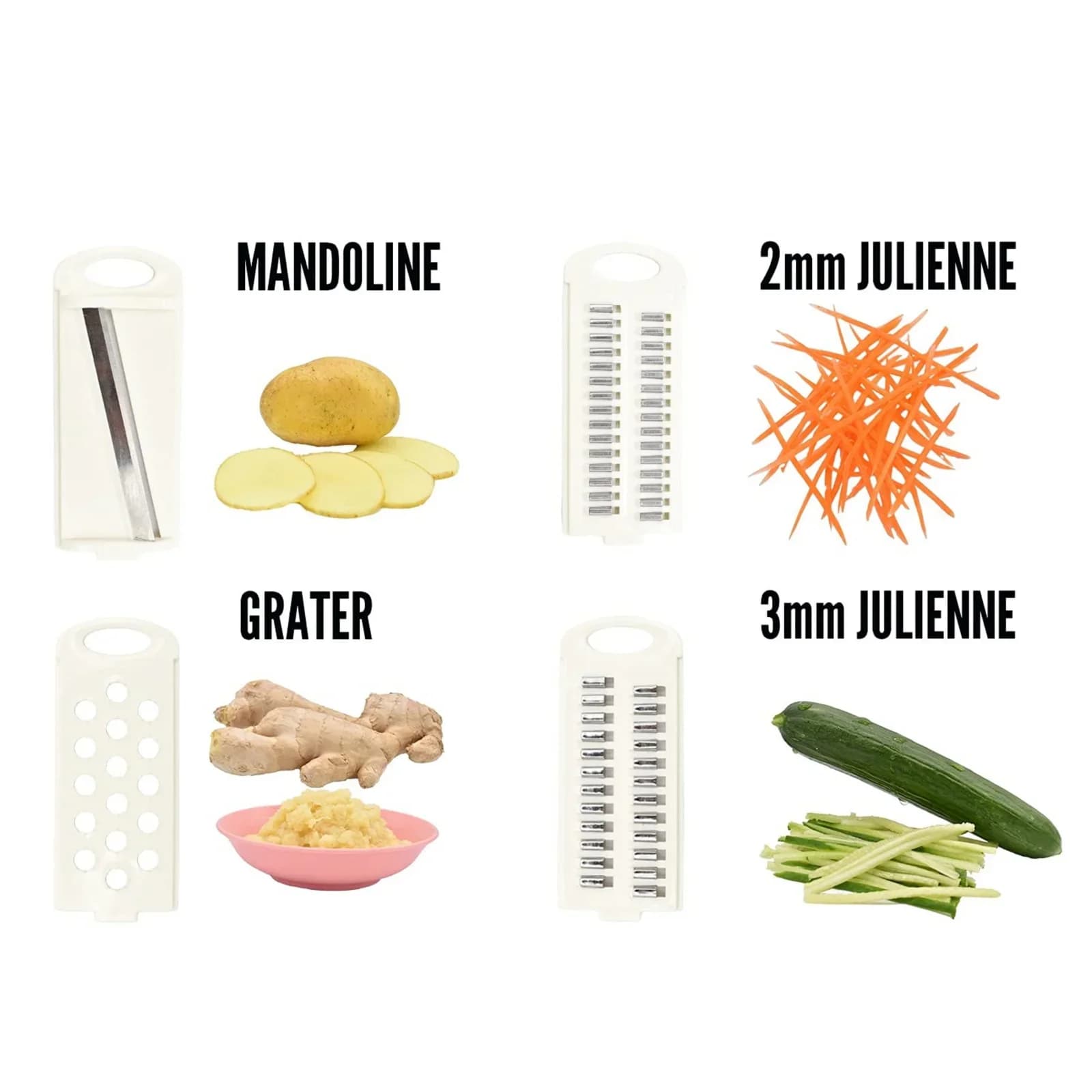 Coupe-Légumes Manuel 5-en-1 - Râpe et Mandoline Multifonction pour Fruits et Légumes