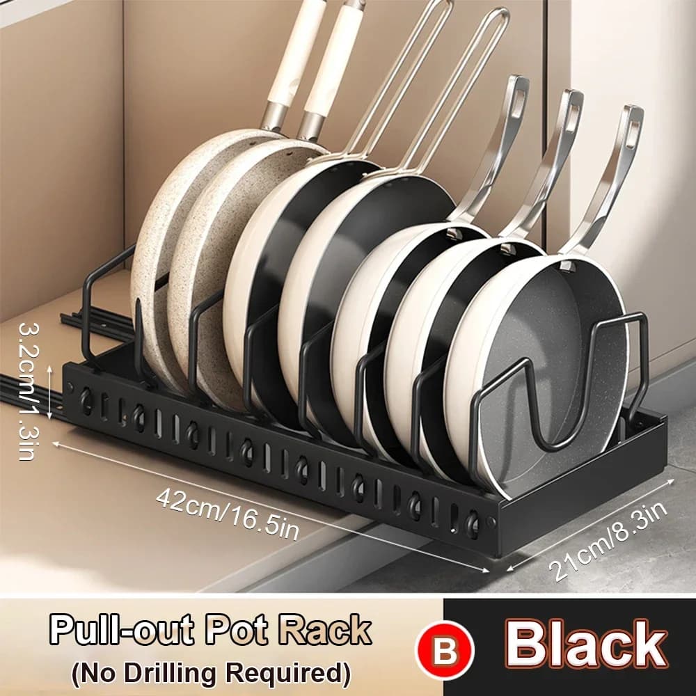 Rangement de cuisine coulissant multifonction pour couvercles, épices et plats