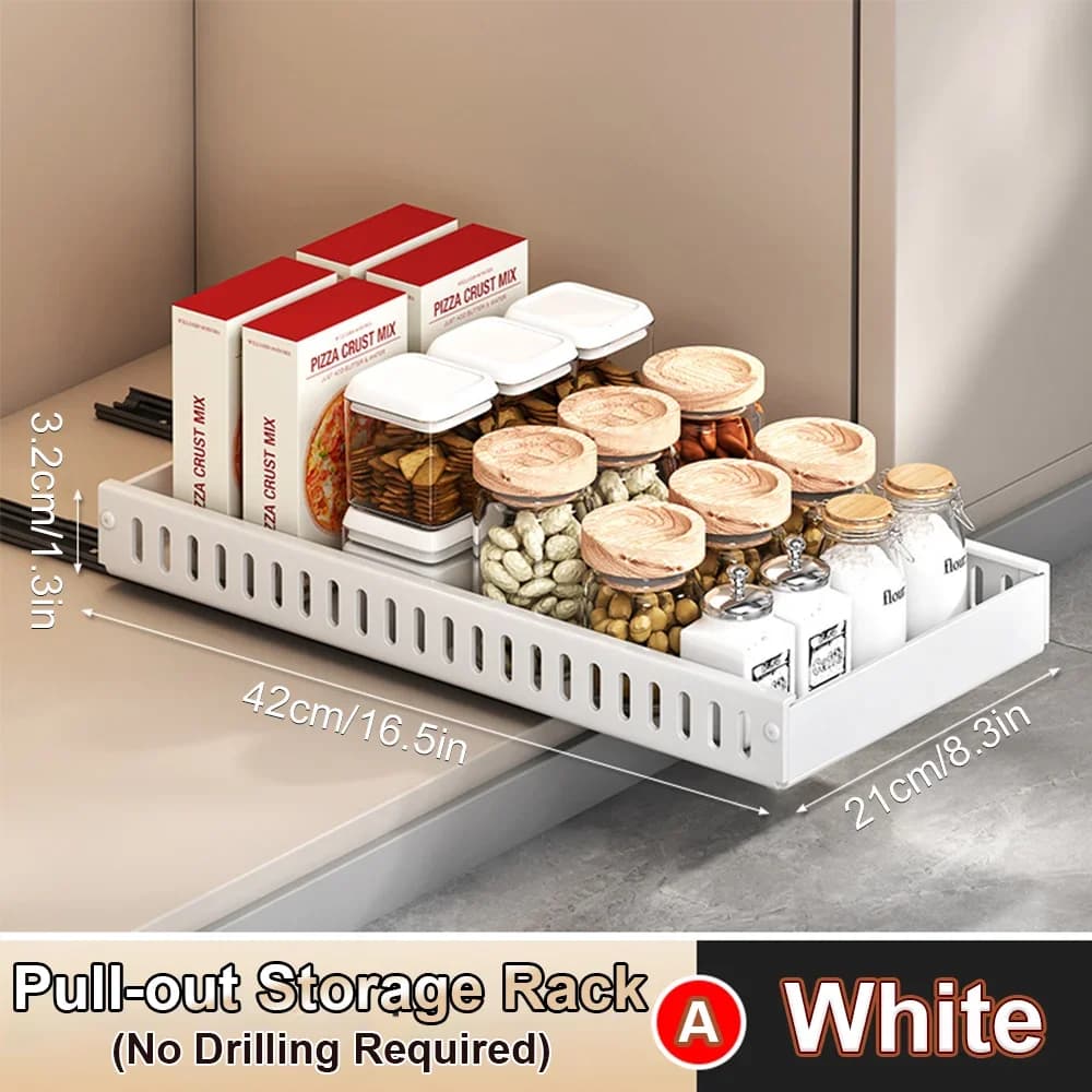 Rangement de cuisine coulissant multifonction pour couvercles, épices et plats