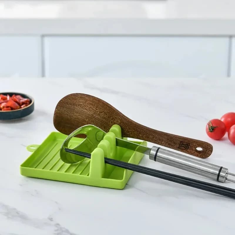 Support pour spatule et couvercle de casserole - Repose-cuillère pour plan de travail