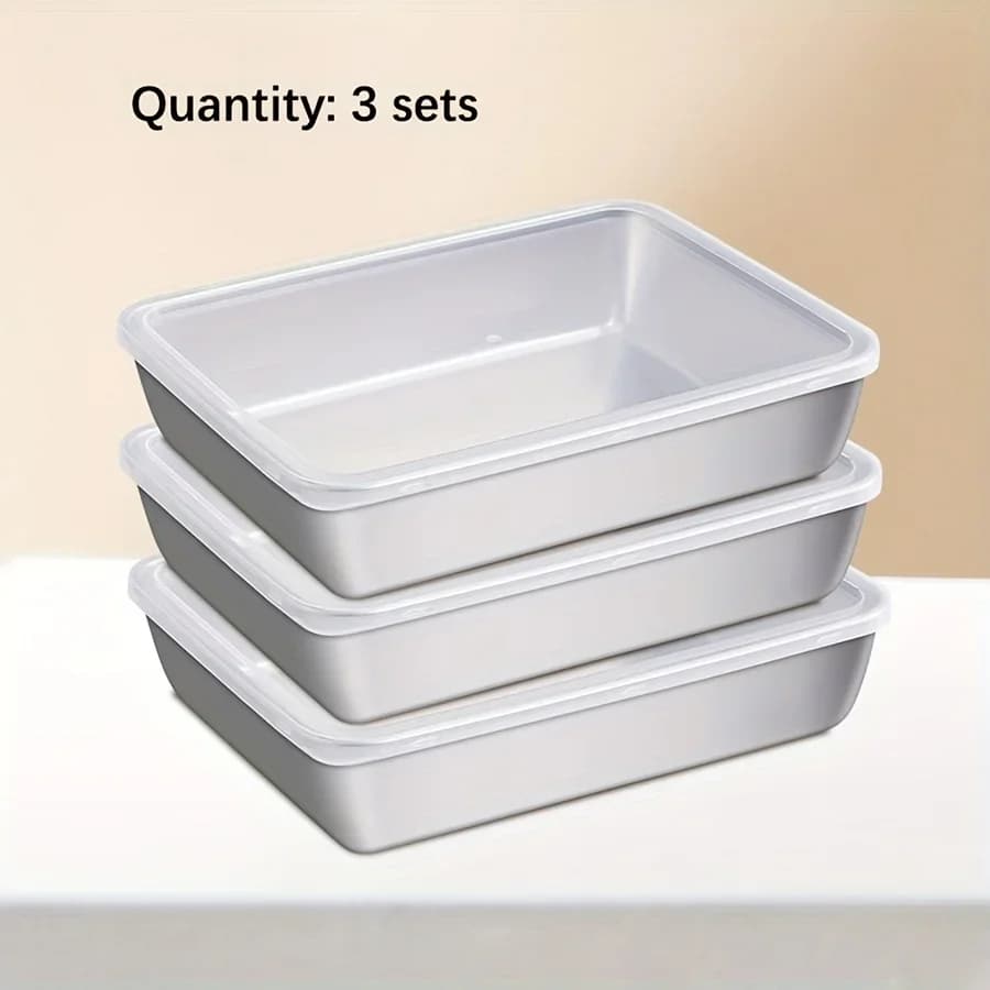Lot de 3 boîtes alimentaires hermétiques en acier inoxydable sans BPA - Rangement pour réfrigérateur et cellier