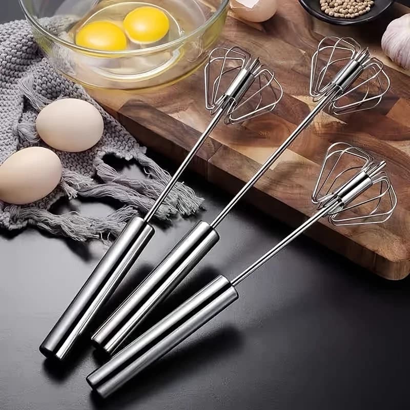 Batteur à œufs semi-automatique en acier inoxydable