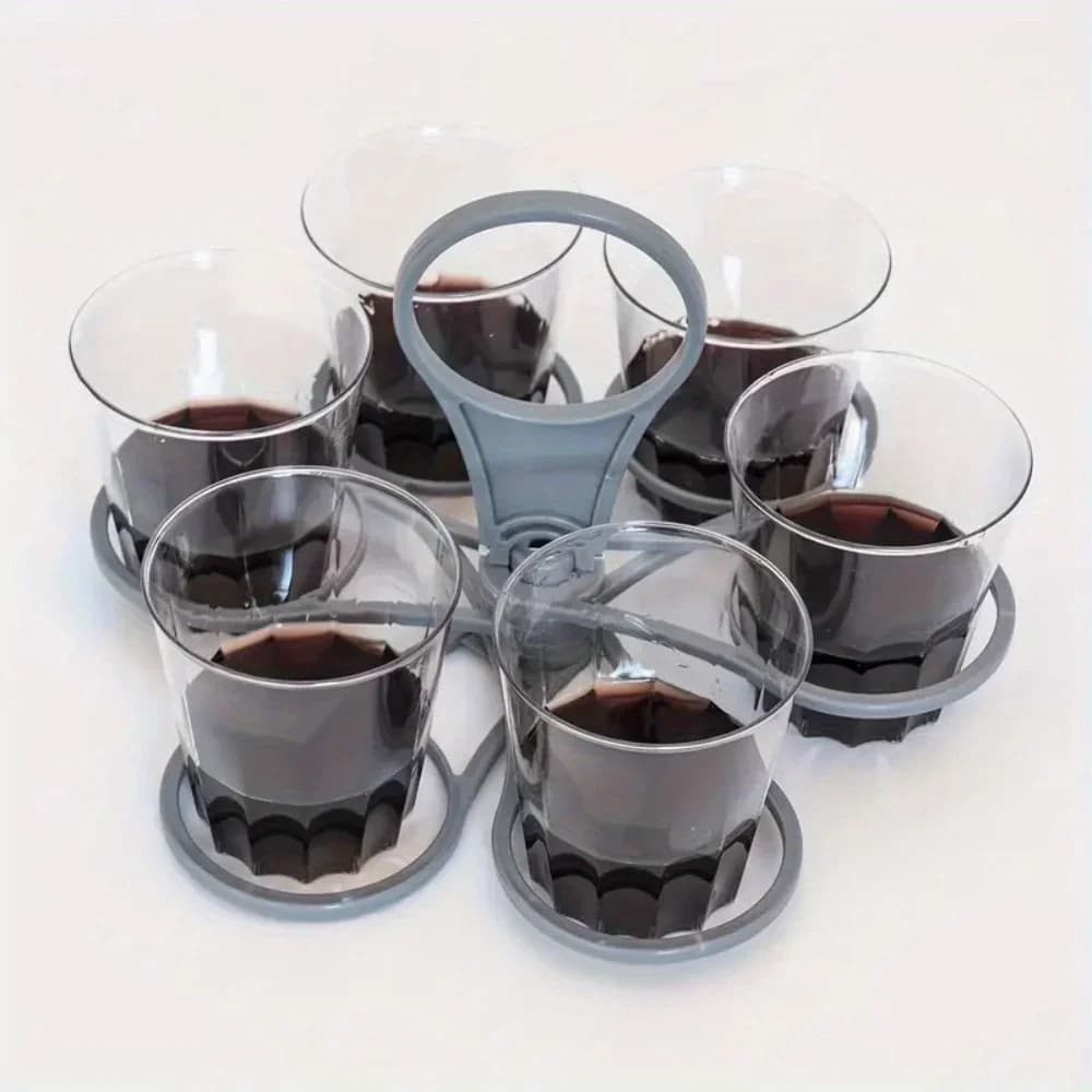 Porte-Gobelets Pliable 6 Emplacements avec Poignée 1/2 pcs - Support Boissons Portable Réutilisable