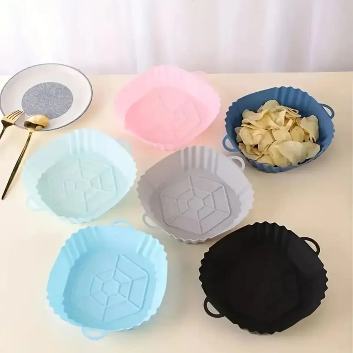 Moule en silicone réutilisable pour Air Fryer - Tapis de cuisson antiadhésif