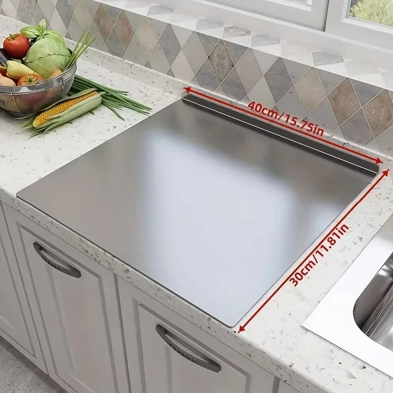 Grande planche à découper pliable en acier inoxydable pour cuisine et barbecue