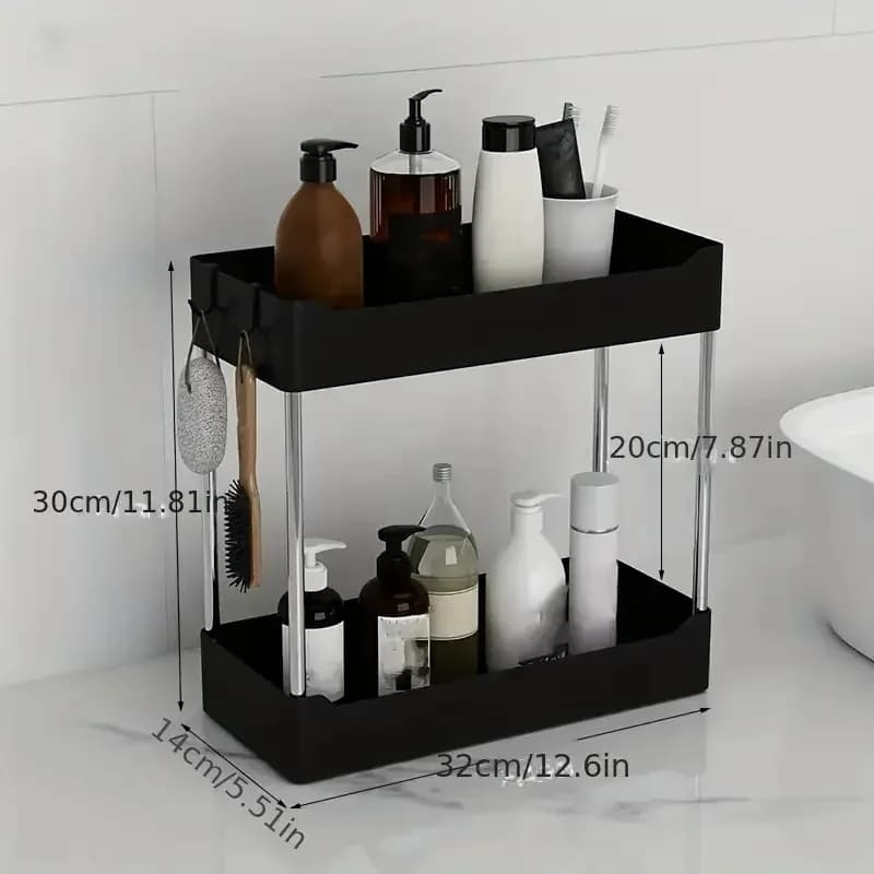 Étagère à Épices de Cuisine Multifonction - Rangement Étagé pour Plan de Travail