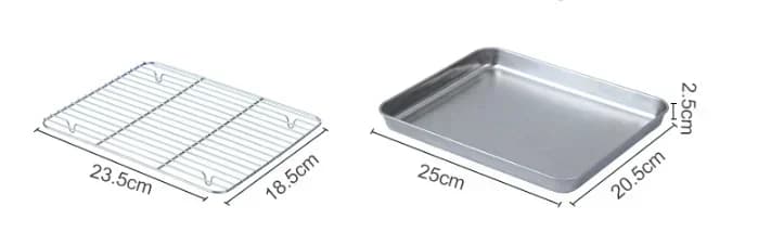 Plaque de cuisson en acier inoxydable avec grille de refroidissement