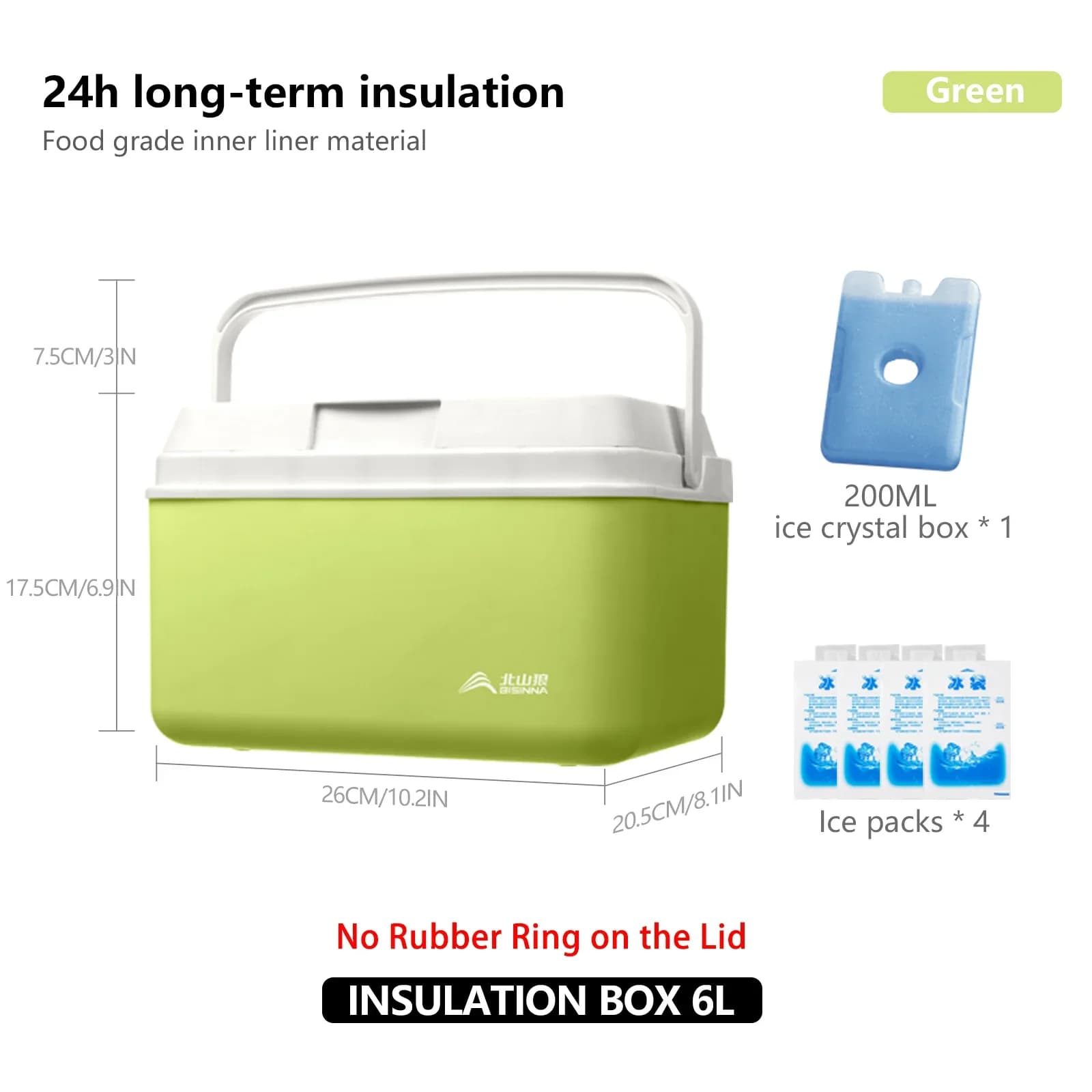 Glacière de camping portable BISINNA 6L/9L/15L pour pêche, pique-nique et extérieur
