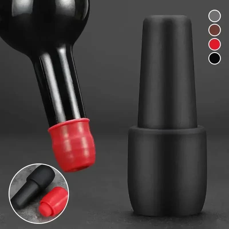 Bouchon universel pour bouteille de vin en silicone souple avec double joint