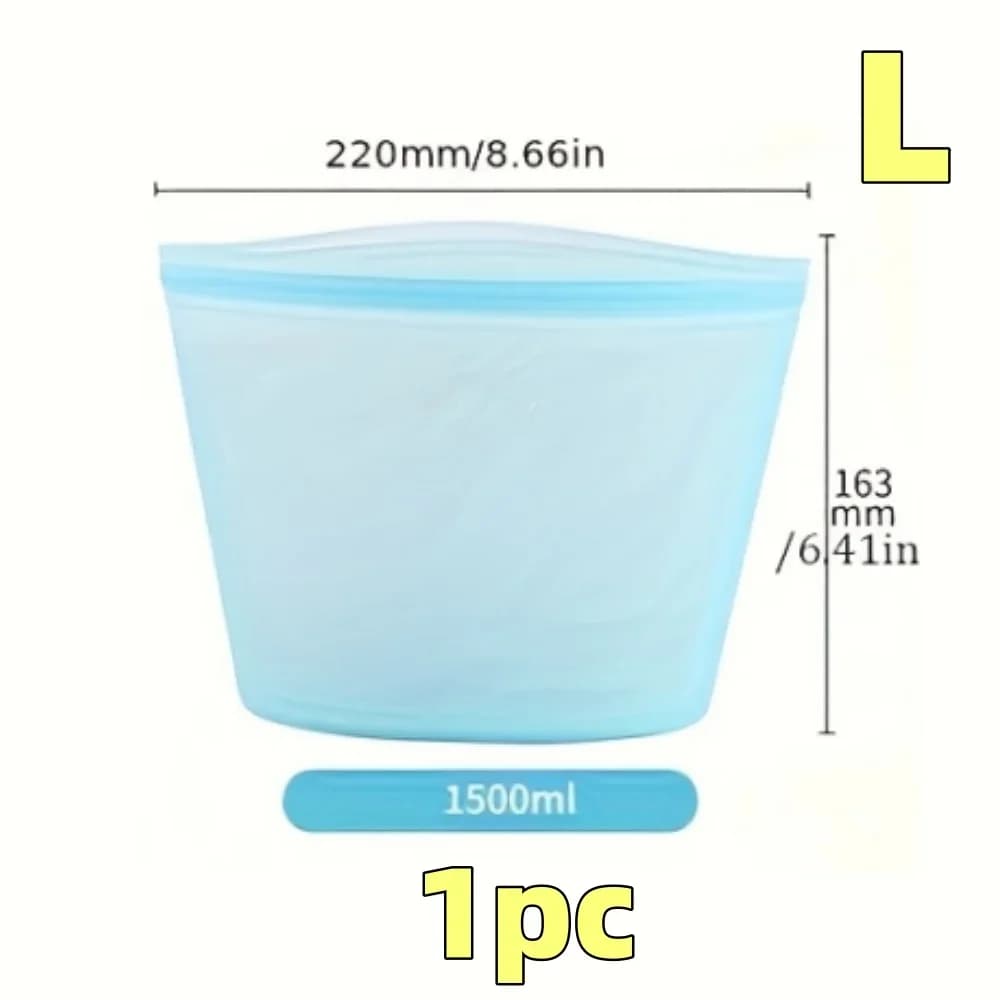 Sacs de conservation réutilisables en silicone | Sachets hermétiques étanches pour réfrigérateur (1/3 pièces)