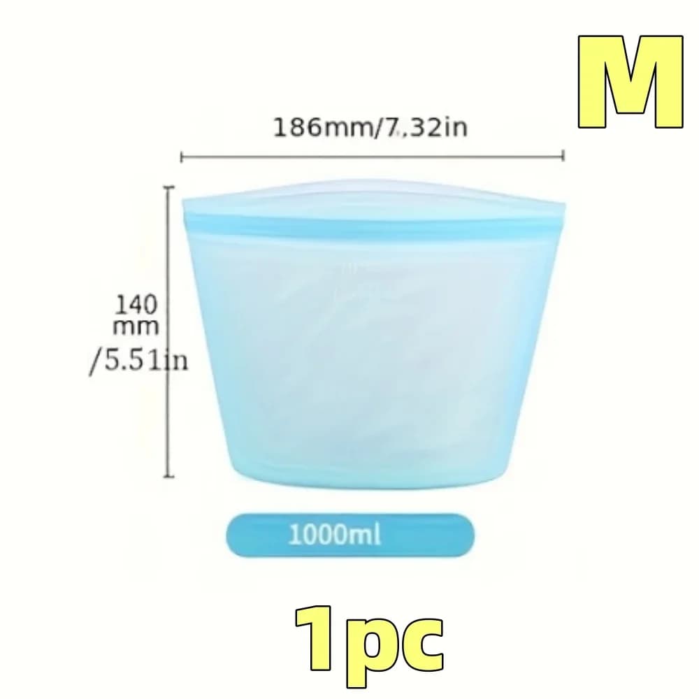 Sacs de conservation réutilisables en silicone | Sachets hermétiques étanches pour réfrigérateur (1/3 pièces)