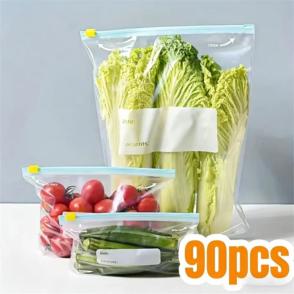 Sacs de conservation zippés pour aliments et congélation étanches - 10 à 90 pcs