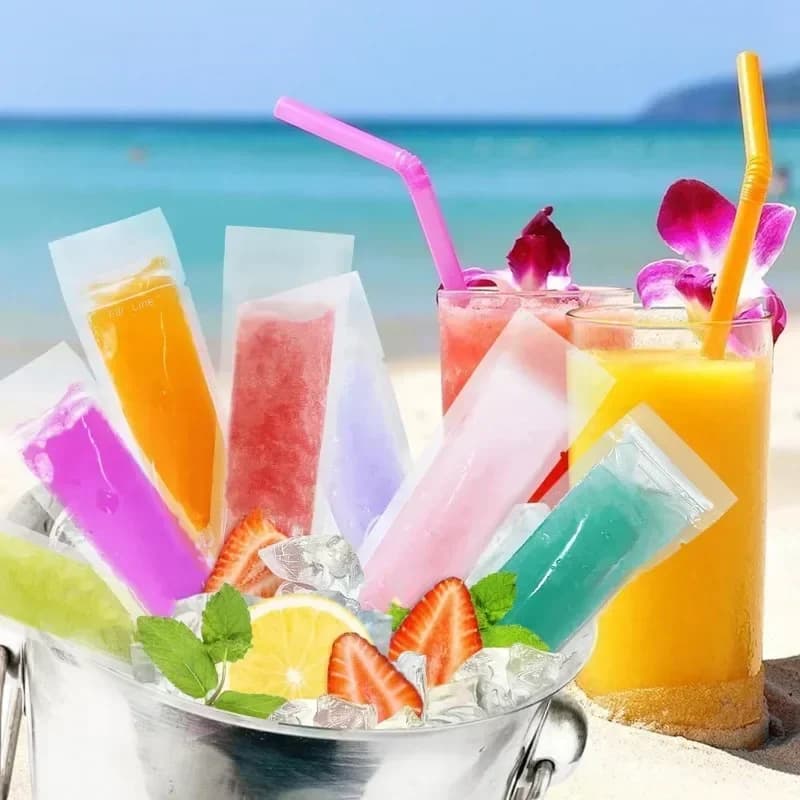 Sachets jetables transparents pour esquimaux et glaces (50/100/200 pièces) - Moules à glaces maison
